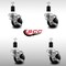 Service Caster 3'' SS Phenolic Swivel 1-1/2'' Expanding Stem Caster Set with Brake, 4PK SCC-SSEX20S314-PHS-TLB-112-4 - alternate 4
